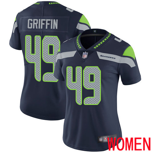 Seattle Seahawks Limited Navy Blue Women Shaquem Griffin Home Jersey NFL Football #49 Vapor Untouchable